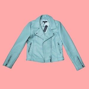 NEW Romeo + Juliet Couture Sage Green Moto Jacket